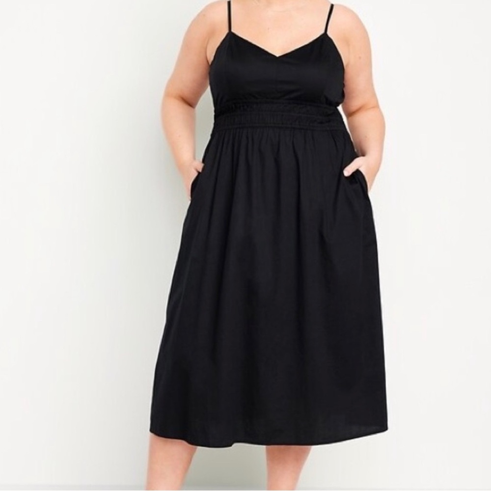 Old Navy Plus Size Cotton Black Cami Midi Dress